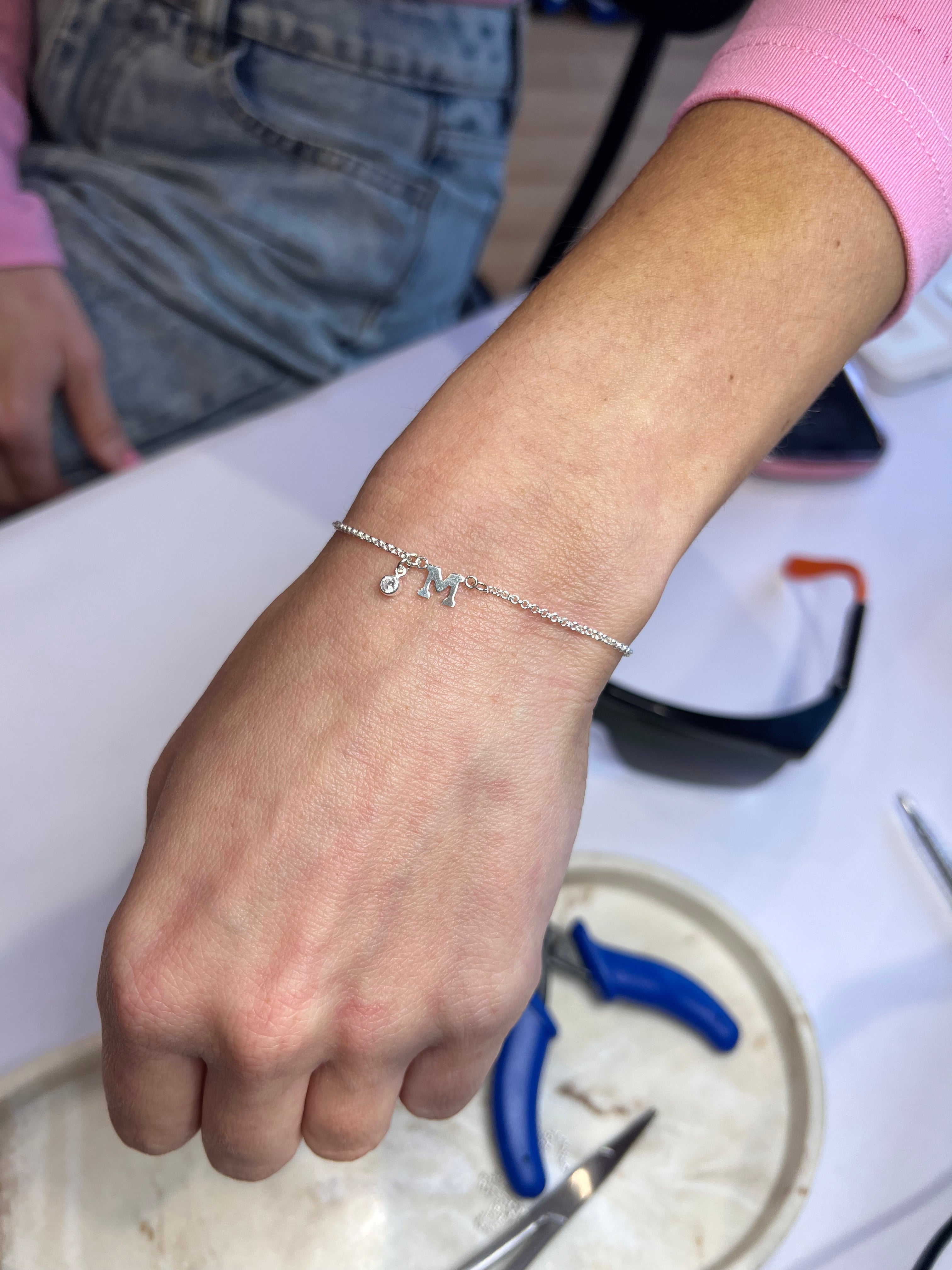 Silver filled permanent jewellery bracelet welded in Tamworth