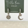Sun and Moon Huggie Earrings
